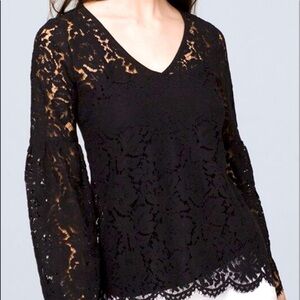 White House Black Market Black Lace Top